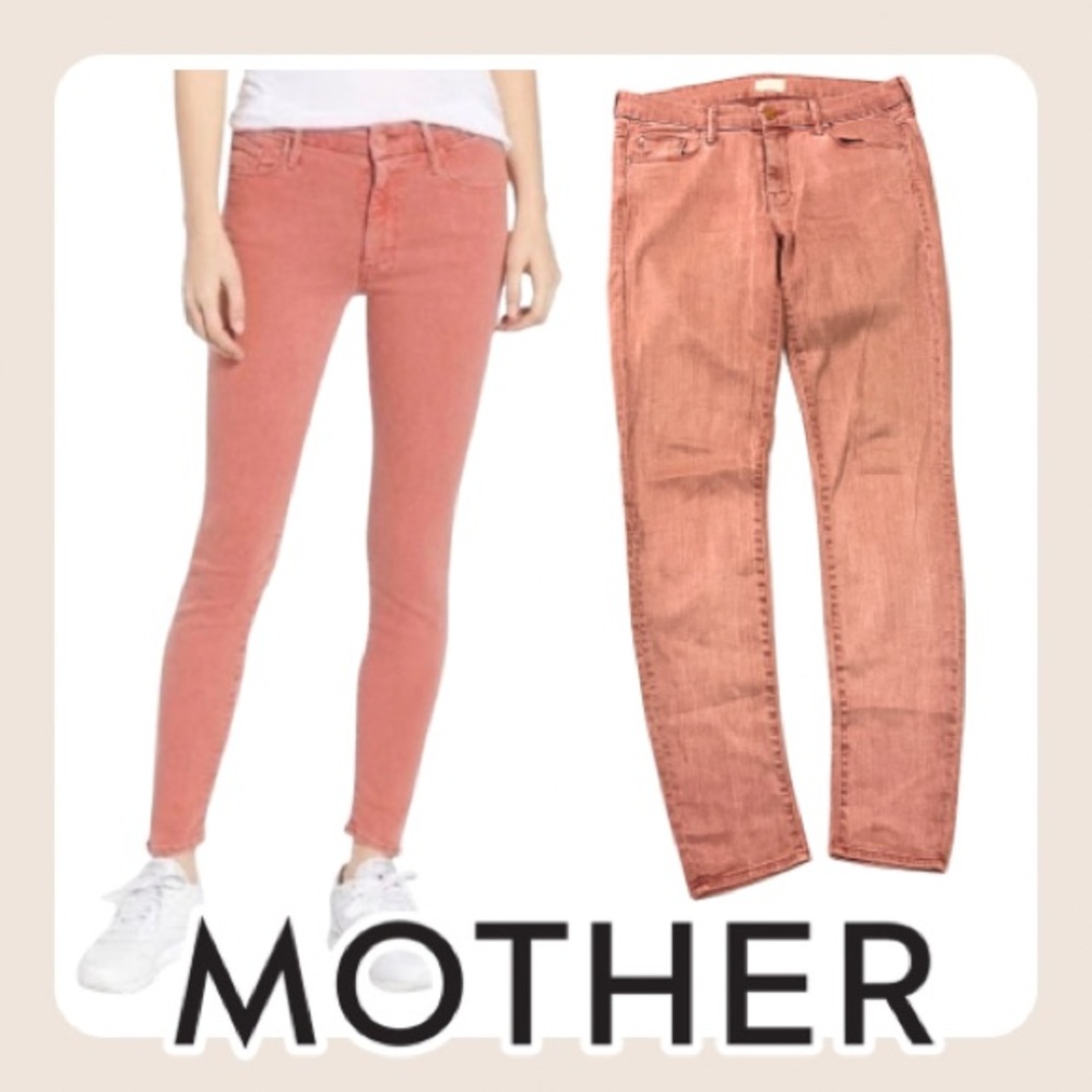 Mother | The Looker “Pop” Women's Red/ Pink Skinny Jeans